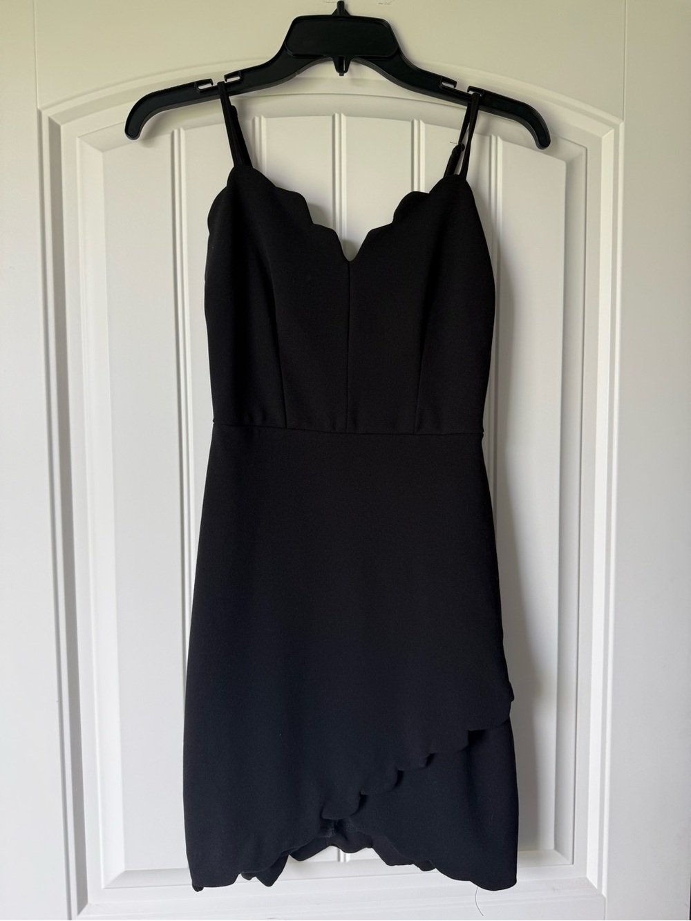 B Darlin Black Scallop V-Neck Mini Dress